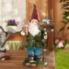 Solar Bluebird Gnome Welcome Statue