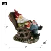 Solar Red Bird Rocking Chair Gnome - Outdoor Garden Decor with Solar Panel for Energy Efficiency