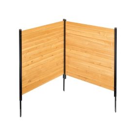 VEVOR Wood Privacy Fence, 38" W x 42" L, 2 Panel Solid Air Conditioner Fence Screen, Pool Equipment Enclosure with Metal Stakes, Easy DIY Install