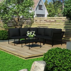 Garden Lounge Set Black and Anthracite