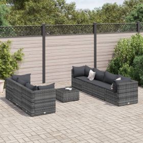 Patio Lounge Set Set of 7 Gray