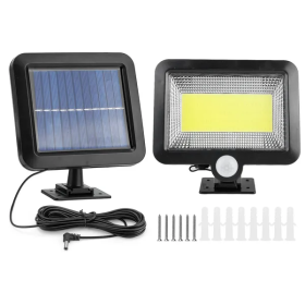 Solar Powered Wall Lights Outdoor LED Beads Motion Sensor Lamp (Option: Black)