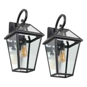 Modern Outdoor Waterproof Wall Lights Support Many Types Of Bulb-2 Packs Unavailable Platform- Temu (Option: Black)
